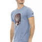 Light Blue Cotton Men T-Shirt - SEHABRANDS