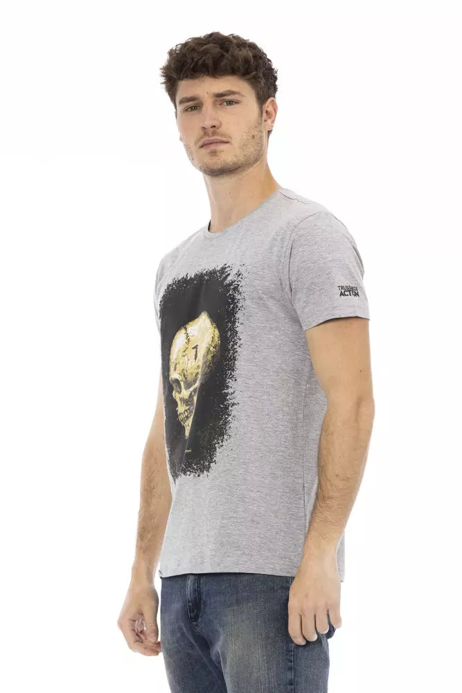 Gray Cotton Men T-Shirt - SEHABRANDS