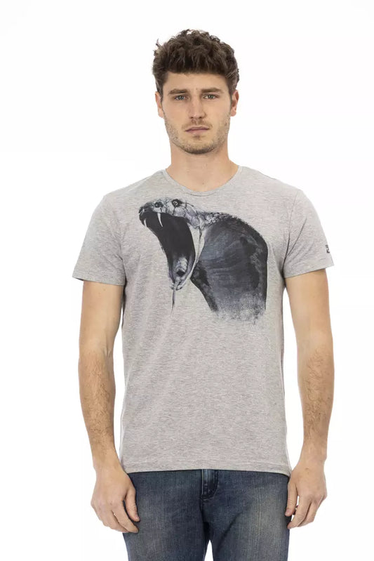 Gray Cotton Men T-Shirt - SEHABRANDS