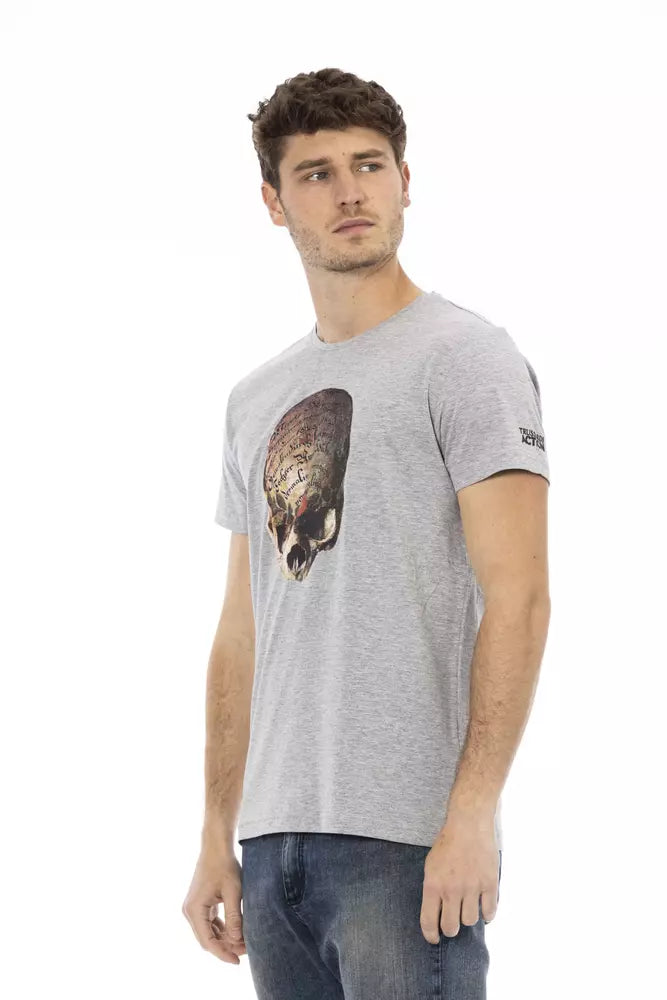 Gray Cotton Men T-Shirt - SEHABRANDS