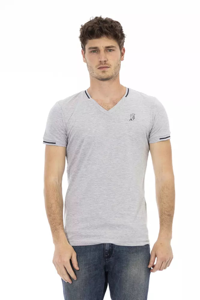 Gray Cotton Men T-Shirt - SEHABRANDS