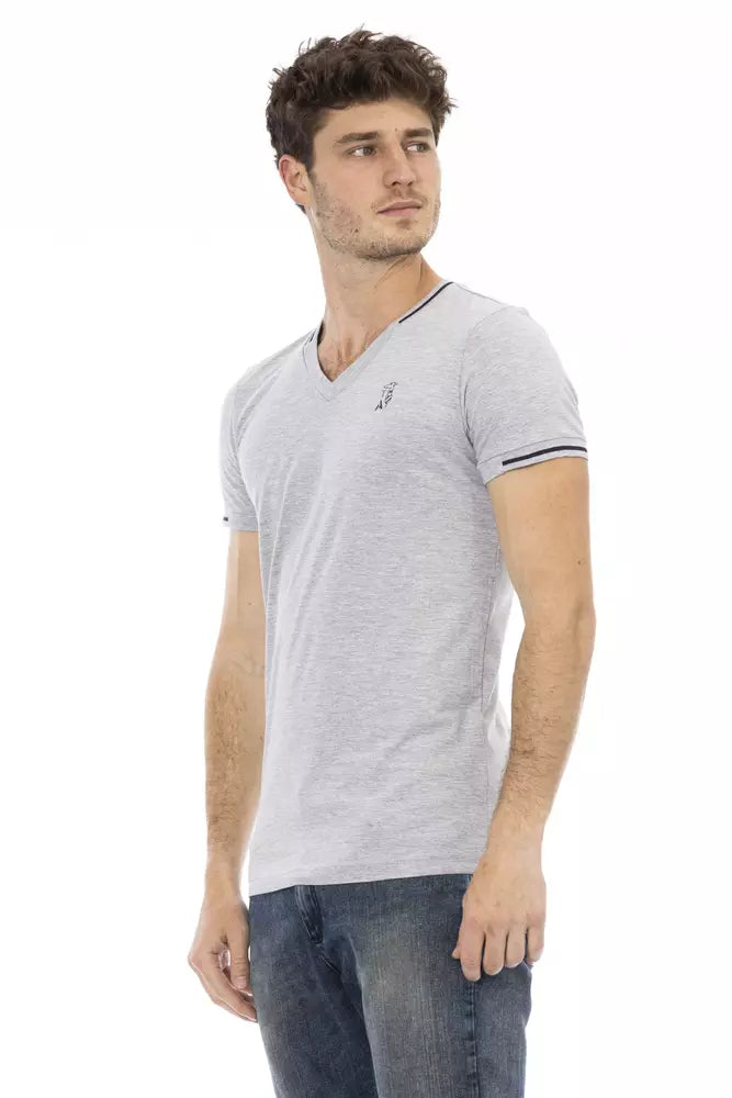 Gray Cotton Men T-Shirt - SEHABRANDS