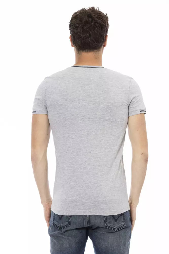 Gray Cotton Men T-Shirt - SEHABRANDS