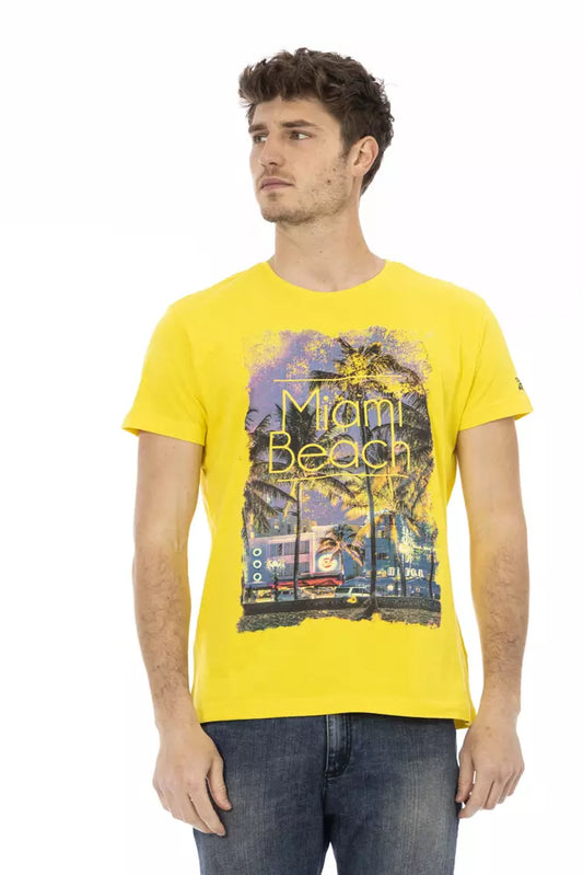 Yellow Cotton Men T-Shirt - SEHABRANDS