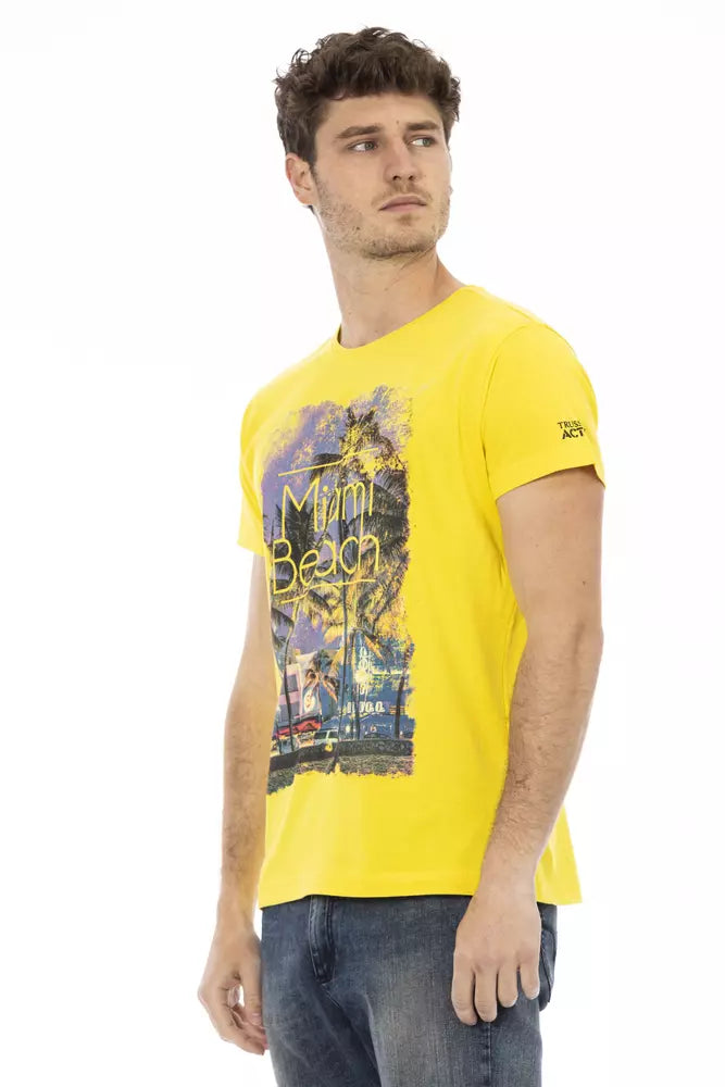 Yellow Cotton Men T-Shirt - SEHABRANDS