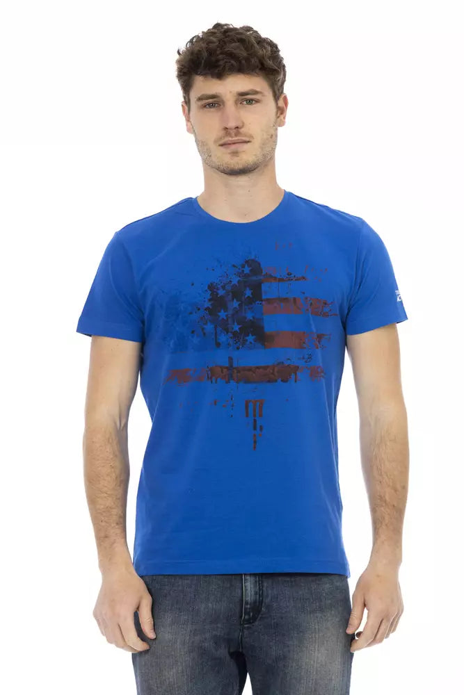 Blue Cotton Men's T-Shirt - SEHABRANDS