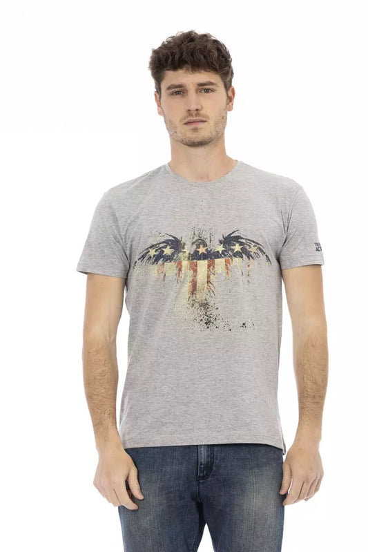 Gray Cotton Men T-Shirt - SEHABRANDS