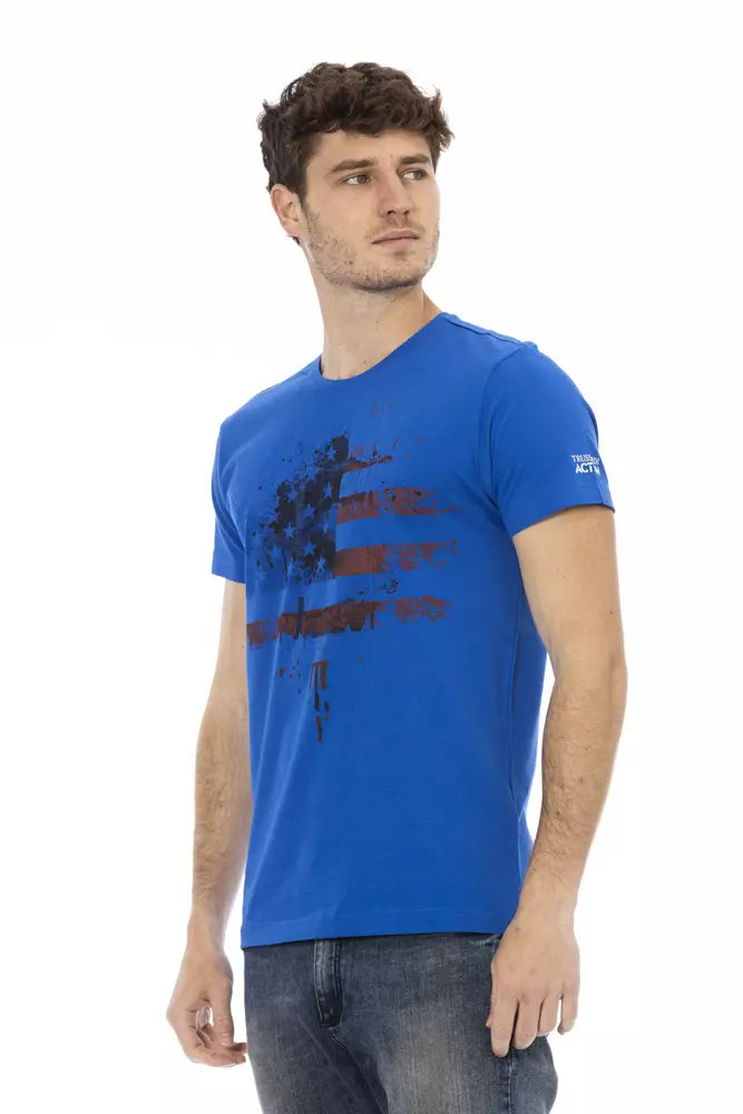 Blue Cotton Men's T-Shirt - SEHABRANDS