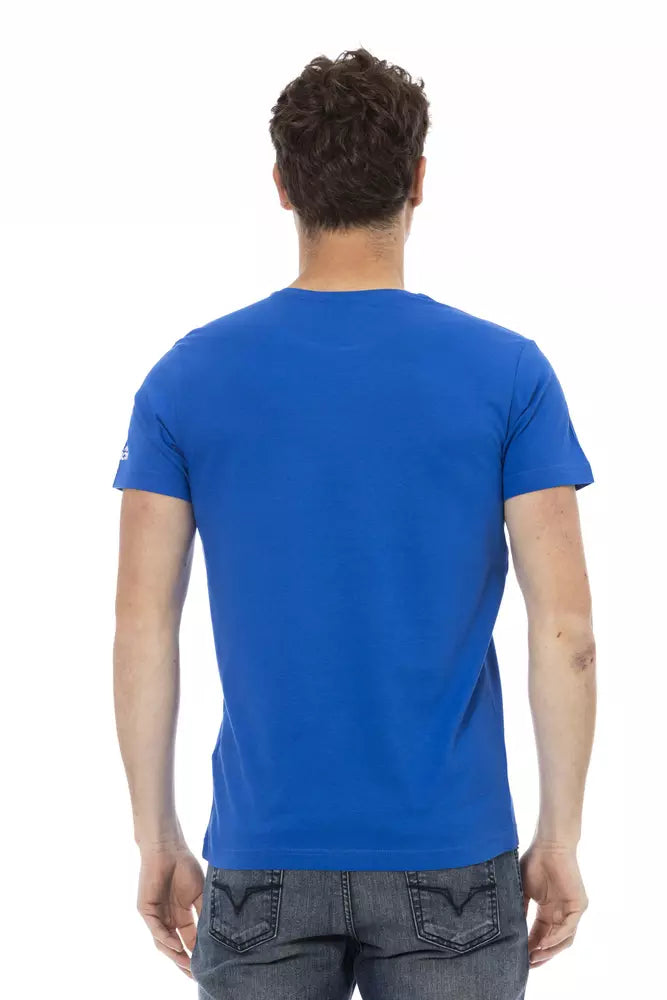 Blue Cotton Men's T-Shirt - SEHABRANDS