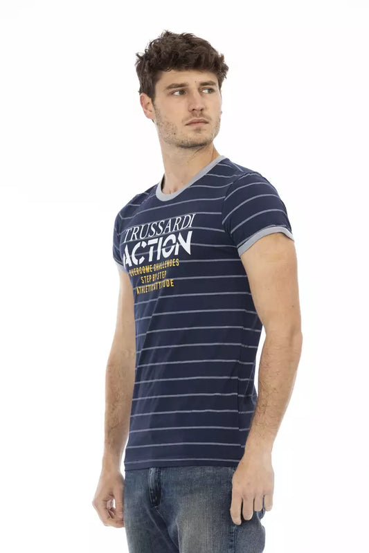 Blue Cotton Men T-Shirt - SEHABRANDS