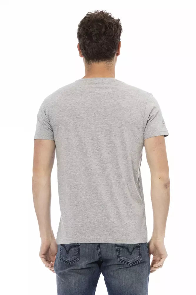 Gray Cotton Men T-Shirt - SEHABRANDS