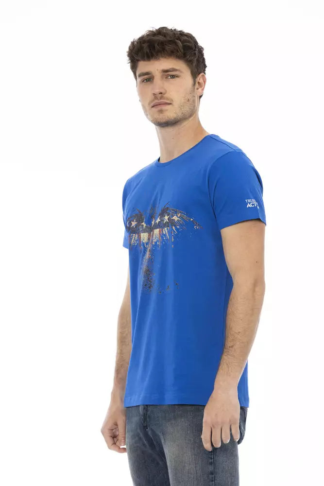 Blue Cotton Men T-Shirt - SEHABRANDS