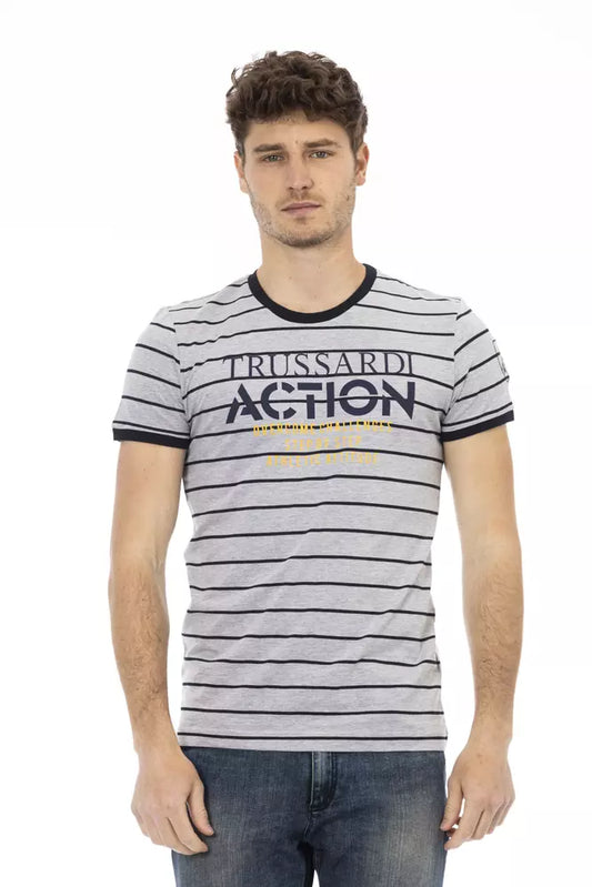 Gray Cotton Men T-Shirt - SEHABRANDS