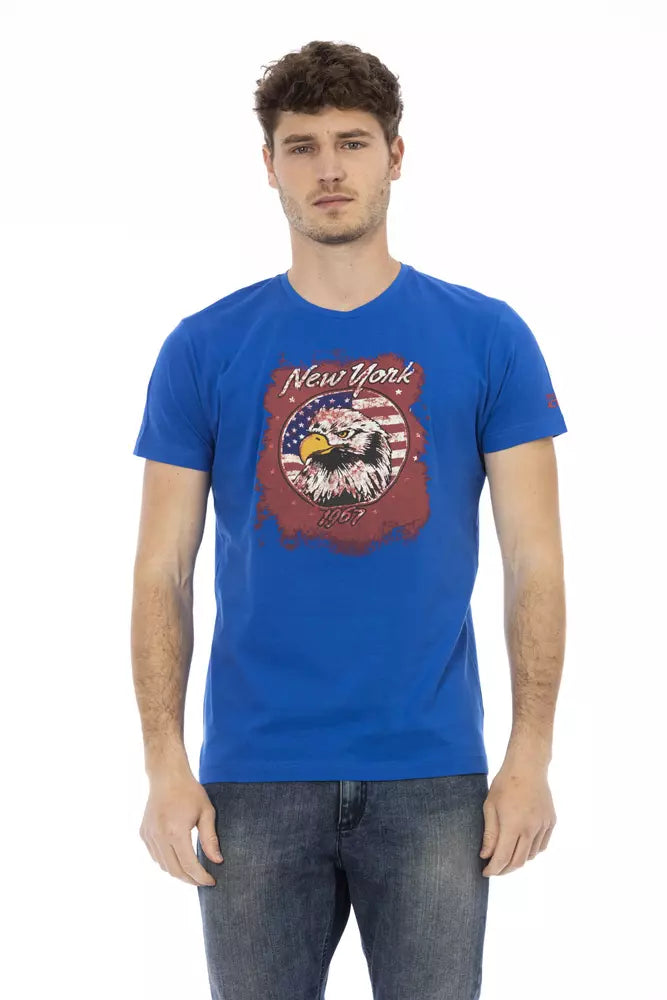 Blue Cotton Men T-Shirt - SEHABRANDS