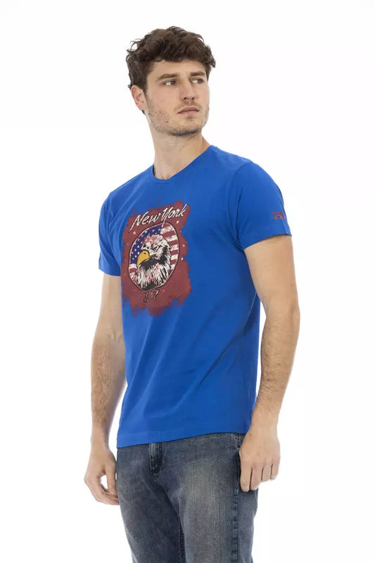 Blue Cotton Men T-Shirt - SEHABRANDS