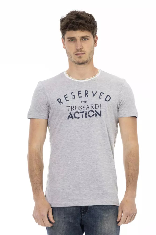 Gray Cotton Men T-Shirt - SEHABRANDS