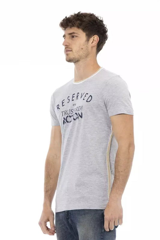 Gray Cotton Men T-Shirt - SEHABRANDS