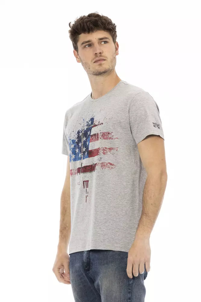 Gray Cotton Men T-Shirt - SEHABRANDS