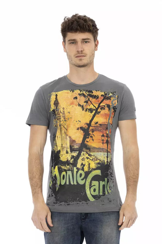 Gray Cotton Men T-Shirt - SEHABRANDS