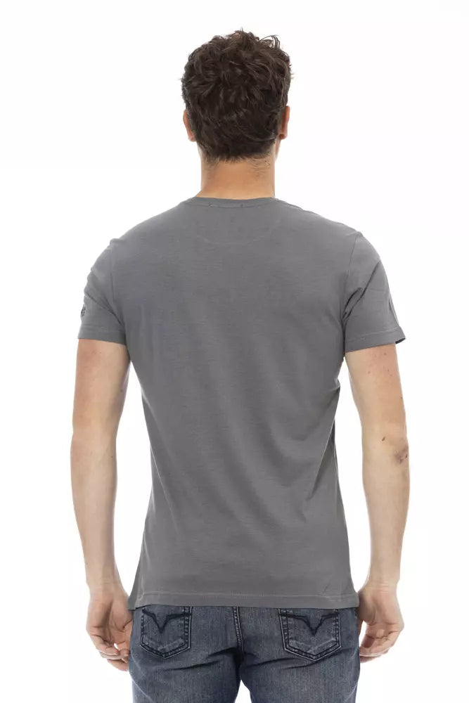 Gray Cotton Men T-Shirt - SEHABRANDS