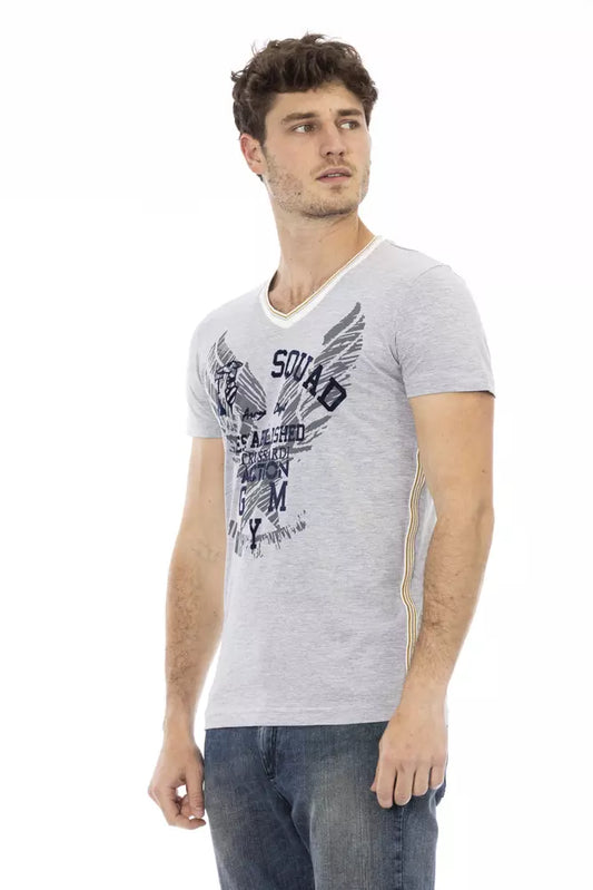 Gray Cotton Men T-Shirt - SEHABRANDS