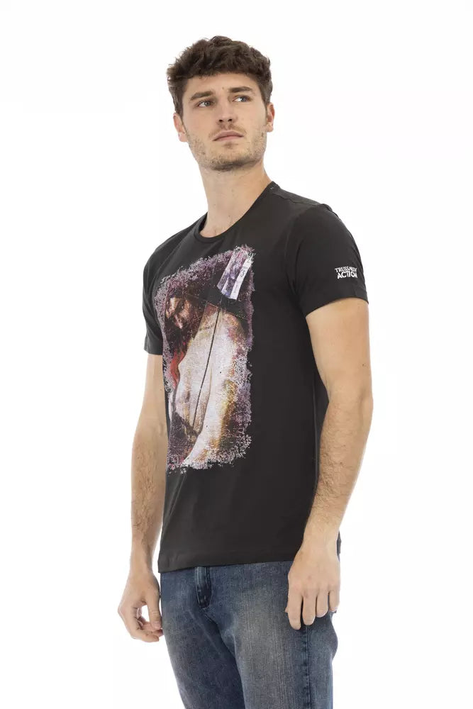 Black Cotton Men T-Shirt - SEHABRANDS