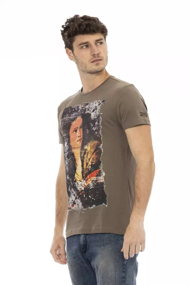 Brown Cotton Men T-Shirt - SEHABRANDS