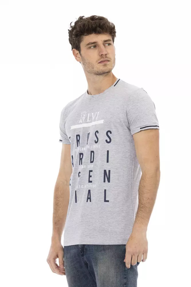 Gray Cotton Men T-Shirt - SEHABRANDS