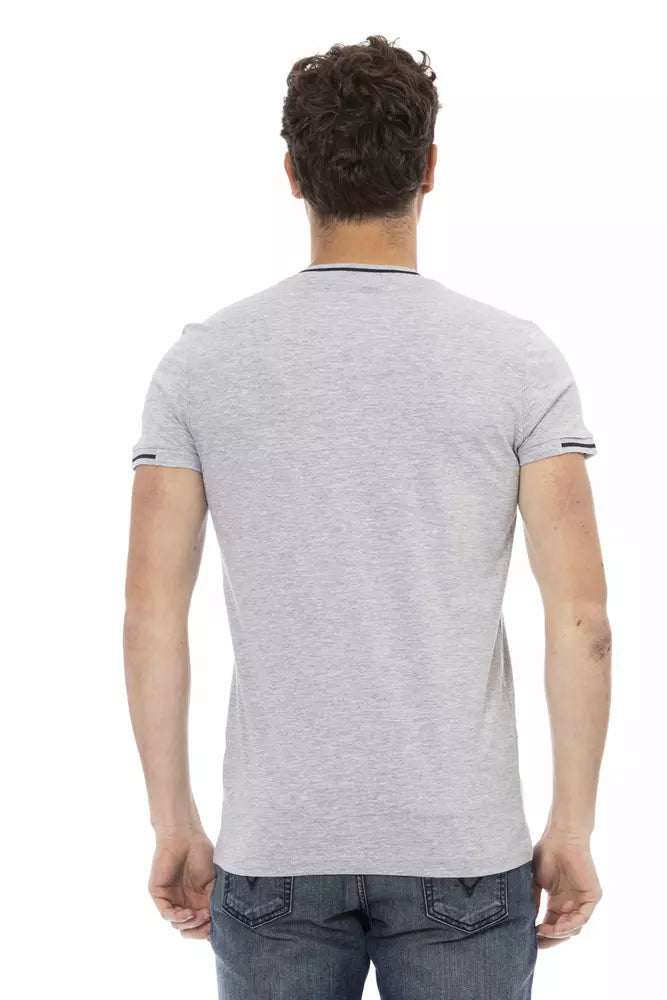 Gray Cotton Men T-Shirt - SEHABRANDS