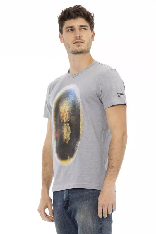 Gray Cotton Men T-Shirt - SEHABRANDS