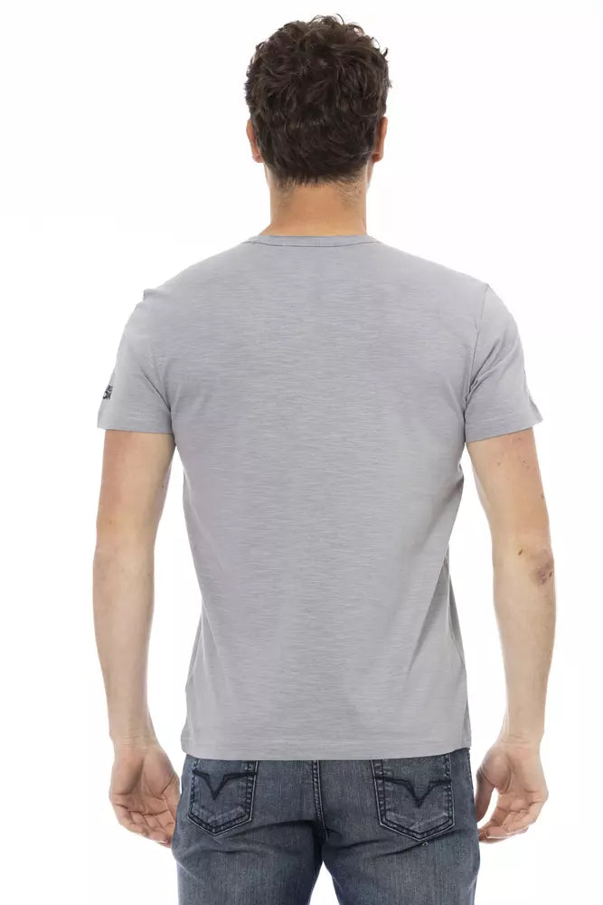 Gray Cotton Men T-Shirt - SEHABRANDS