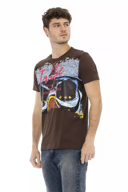 Brown Cotton Men T-Shirt - SEHABRANDS