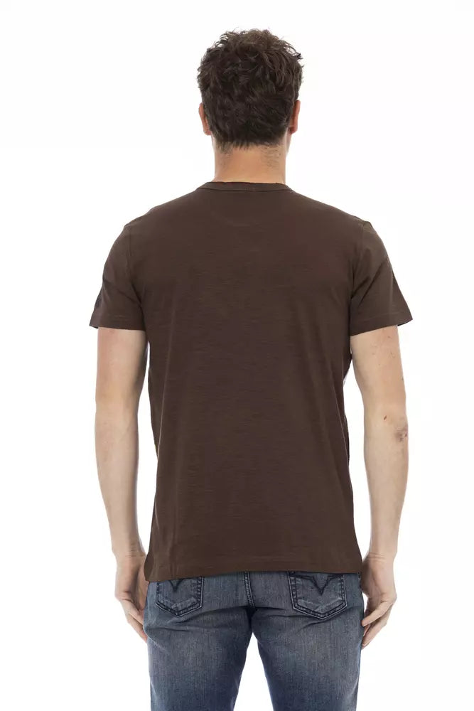 Brown Cotton Men T-Shirt - SEHABRANDS