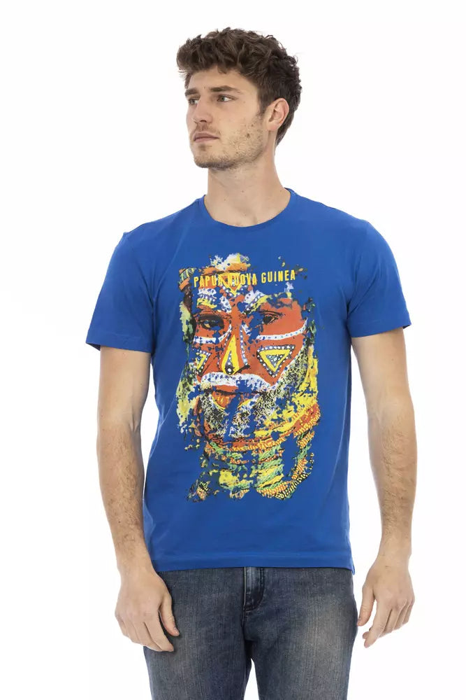 Blue Cotton Men T-Shirt - SEHABRANDS