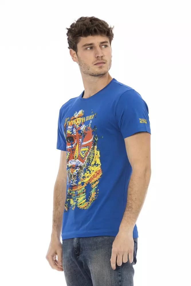 Blue Cotton Men T-Shirt - SEHABRANDS