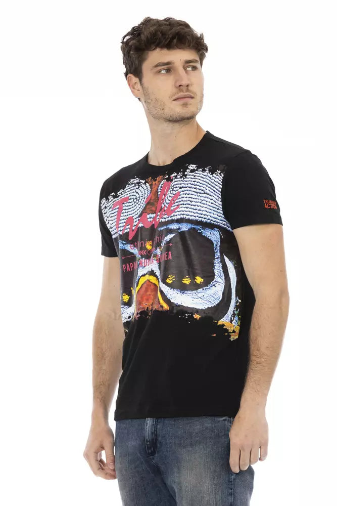 Black Cotton Men T-Shirt - SEHABRANDS