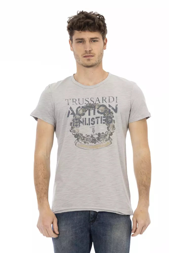 Gray Cotton Men T-Shirt - SEHABRANDS