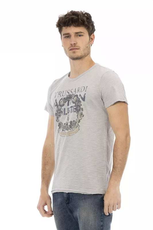 Gray Cotton Men T-Shirt - SEHABRANDS