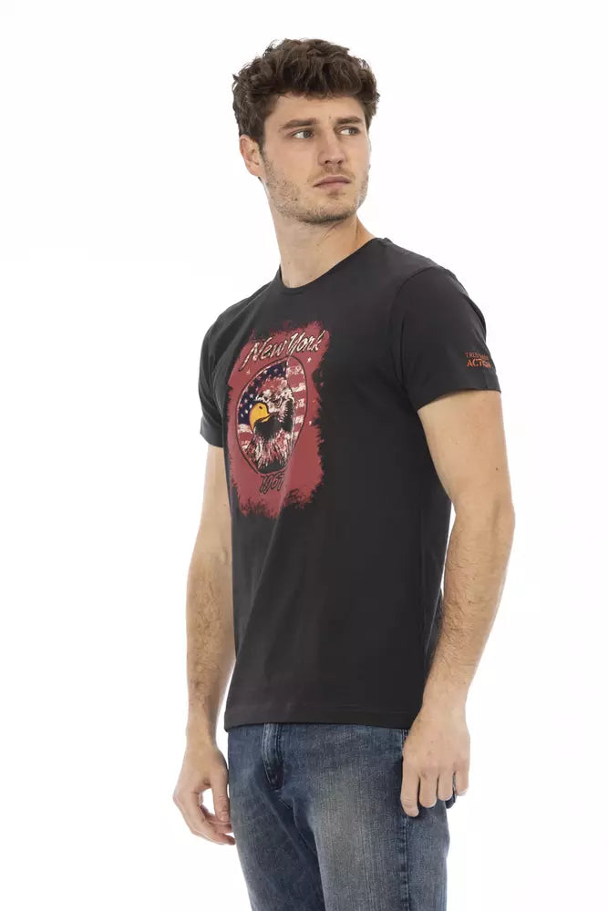 Black Cotton Men T-Shirt - SEHABRANDS