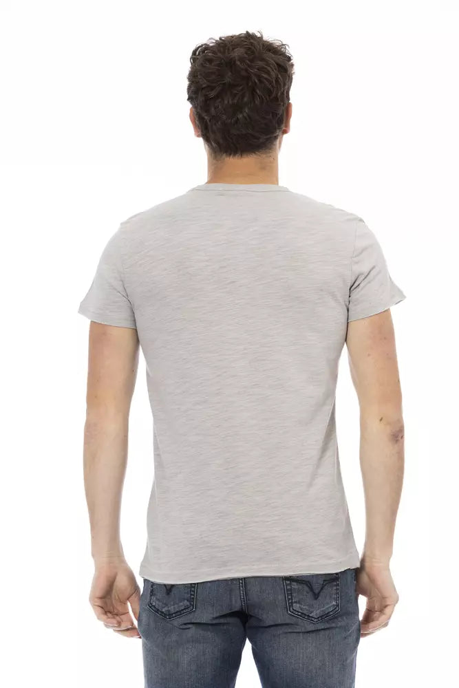 Gray Cotton Men T-Shirt - SEHABRANDS