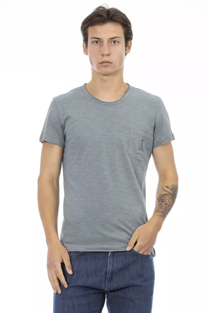 Gray Cotton Men T-Shirt - SEHABRANDS