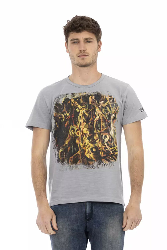 Gray Cotton Men T-Shirt - SEHABRANDS