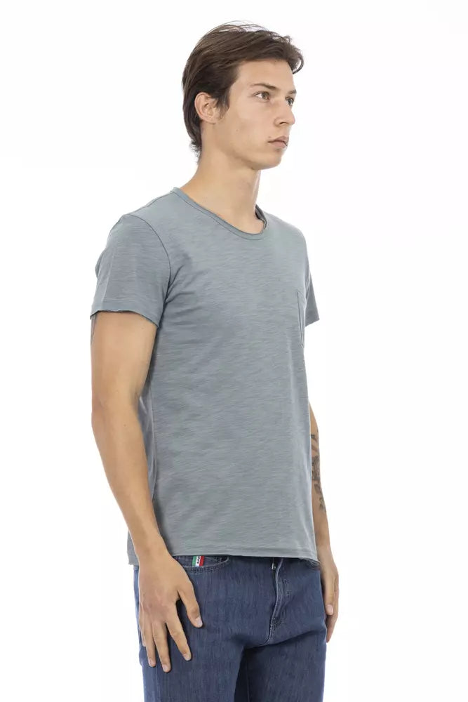 Gray Cotton Men T-Shirt - SEHABRANDS