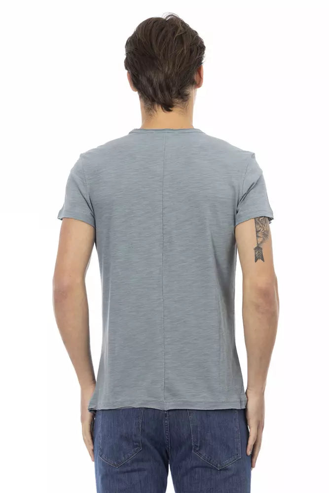 Gray Cotton Men T-Shirt - SEHABRANDS