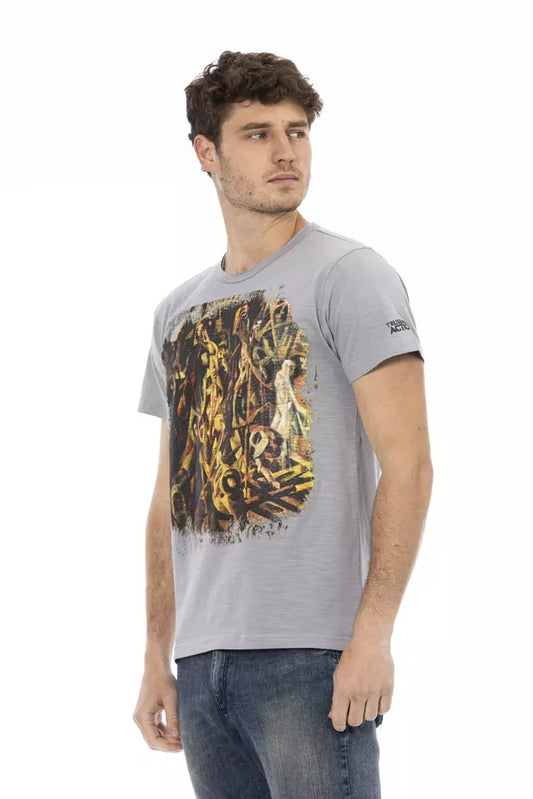 Gray Cotton Men T-Shirt - SEHABRANDS