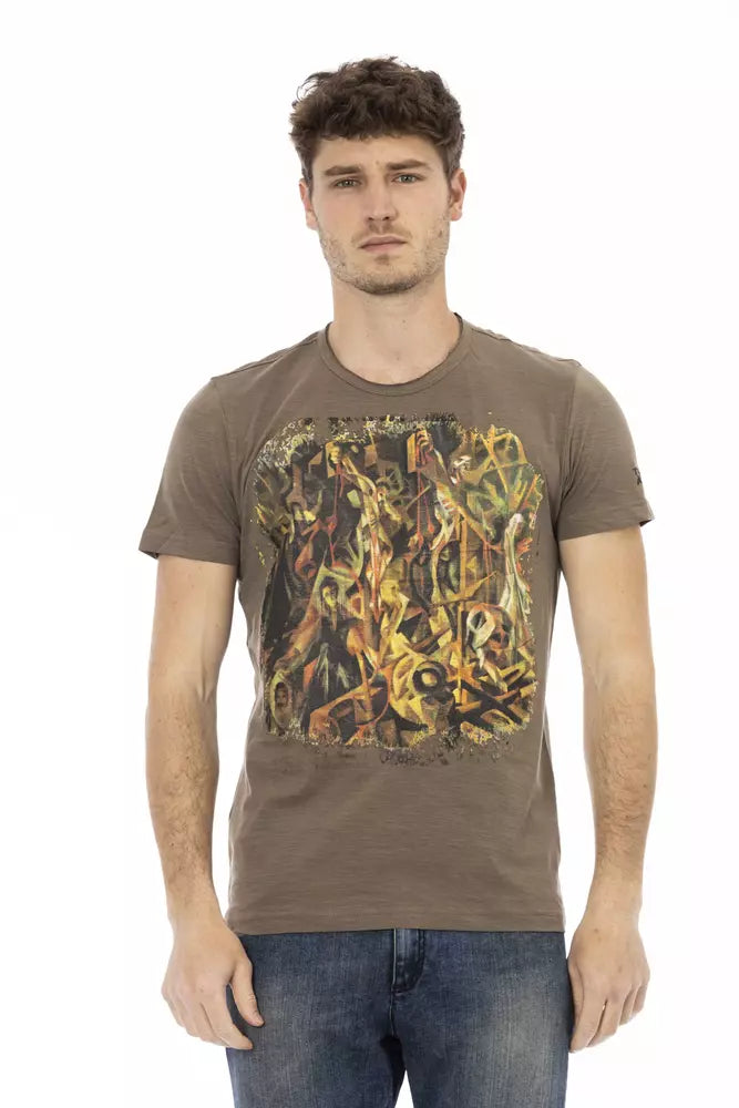 Brown Cotton Men T-Shirt - SEHABRANDS