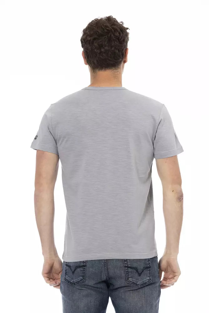 Gray Cotton Men T-Shirt - SEHABRANDS