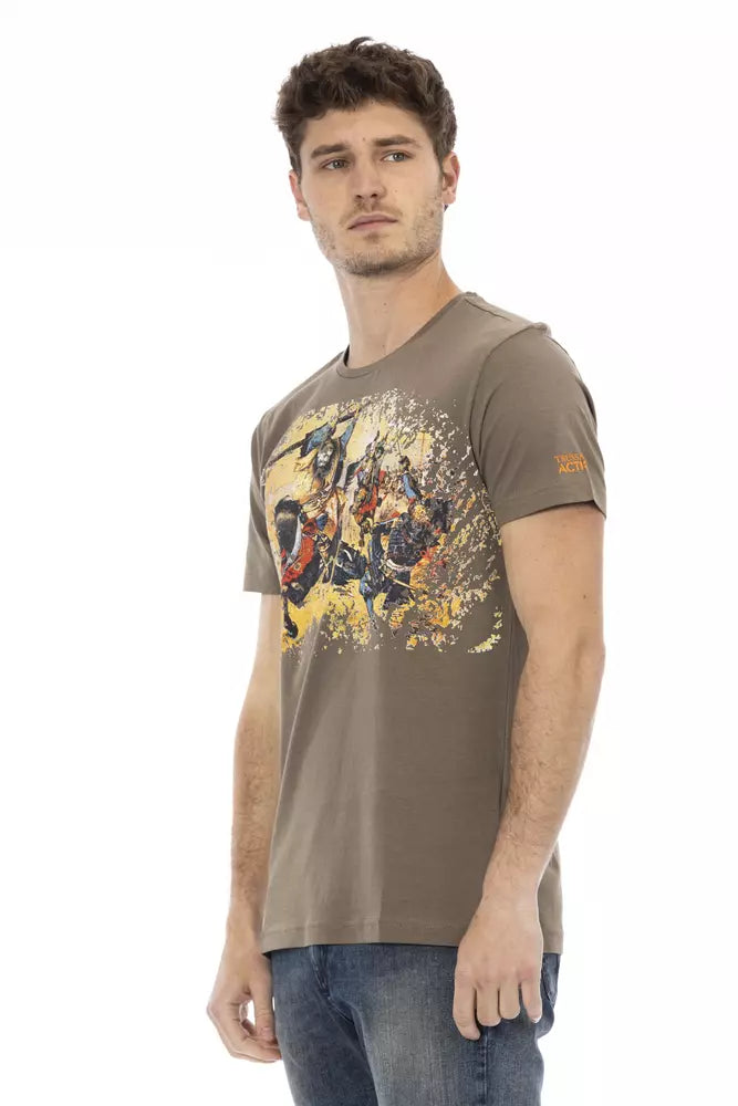 Brown Cotton Men T-Shirt - SEHABRANDS