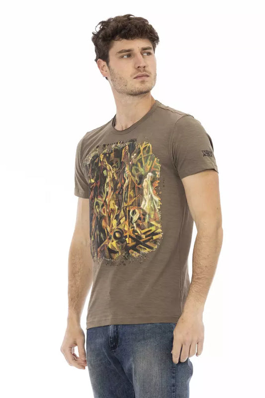 Brown Cotton Men T-Shirt - SEHABRANDS