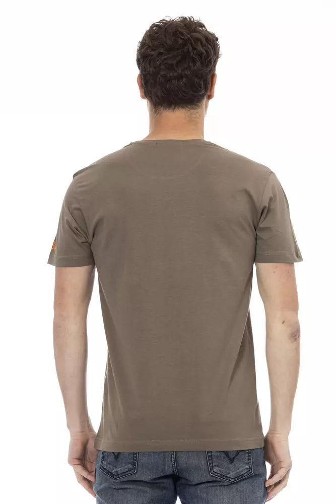 Brown Cotton Men T-Shirt - SEHABRANDS